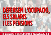 15D Mobilitza’t, Defensem l’ocupació, els salaris i les pensions