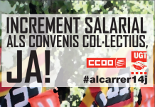 14 de juny, Mobilització. Increments salarials als convenis col·lectius, ja! #alcarrer14j