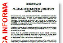 Situación de NO ACUERDO, en la negociación del Convenio de Artes Gráficas