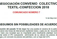Comunicado nº 7 del Convenio del Textil y Confección