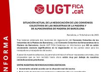 Negociación del Convenio Colectivo de las Industrias de la Madera de Barcelona, y del Convenio Colectivo de Almacenistas de la Madera de Barcelona