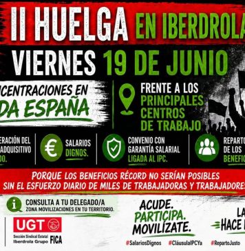 Los trabajadores/as de Iberdrola irán a la huelga el próximo día 19 de junio